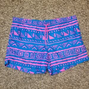 Chubbies Mens Swimtrunks Shorts Neon Pink Dark Turquoise Unlined Pockets Size L